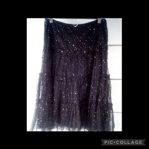 Wrapper glittery black skirt